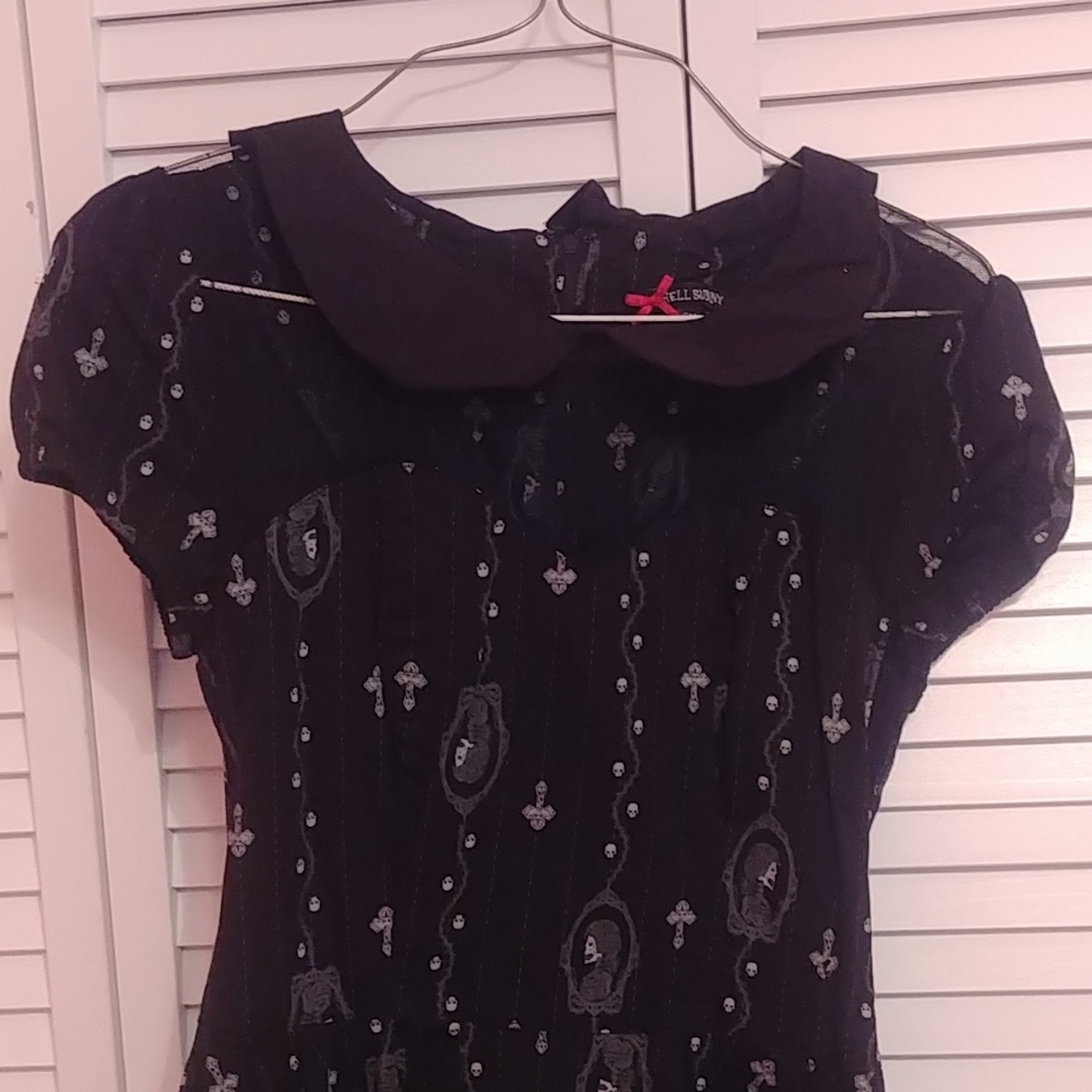 Black cameo skull goth help bunny dress